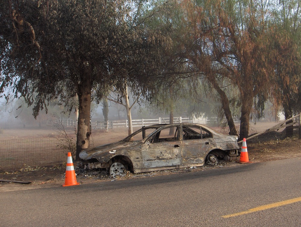 Ramona, CA: BURNT CAR