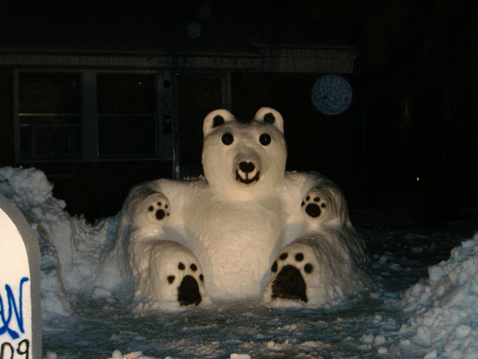 Midwest City, OK: 1 of my snow sculptures from winter storm 2010