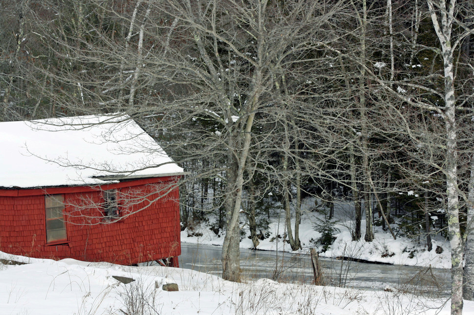 Searsport, ME: red barn down by the river