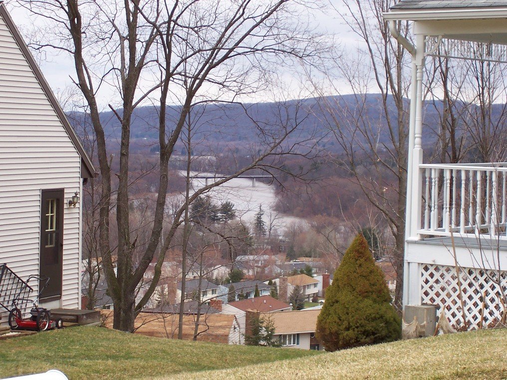 Apalachin, NY: Picture of Susquehanna river flowing through Apalachin NY during flooding April 2005