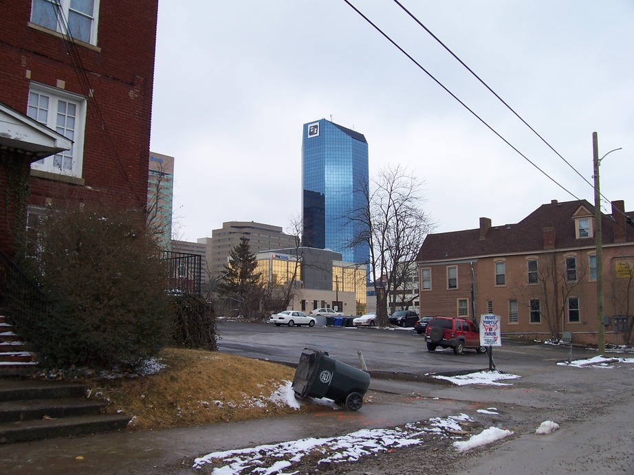 Lexington-Fayette, KY: Seen from 235 S Limestone St, Lexington Financial Center is bluer than the February sky