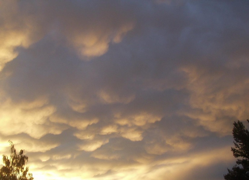 Buffalo, WY: Mammatus Clouds at Sundown in Buffalo