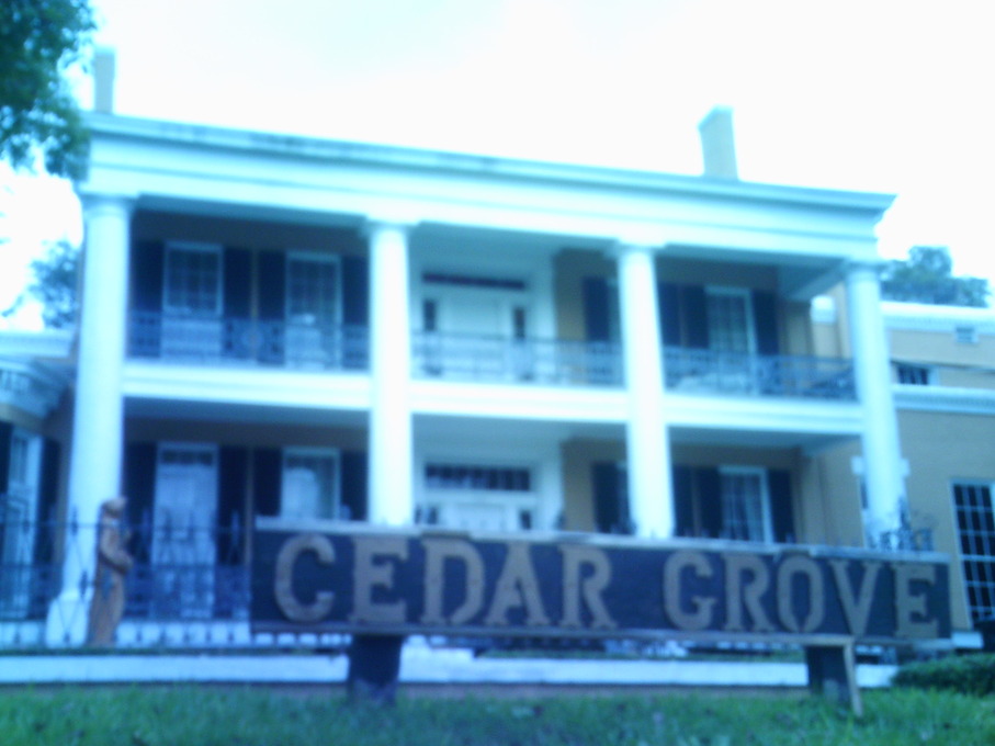 Vicksburg, MS: Outside the beautiful mansion of Cedar Grove Inn