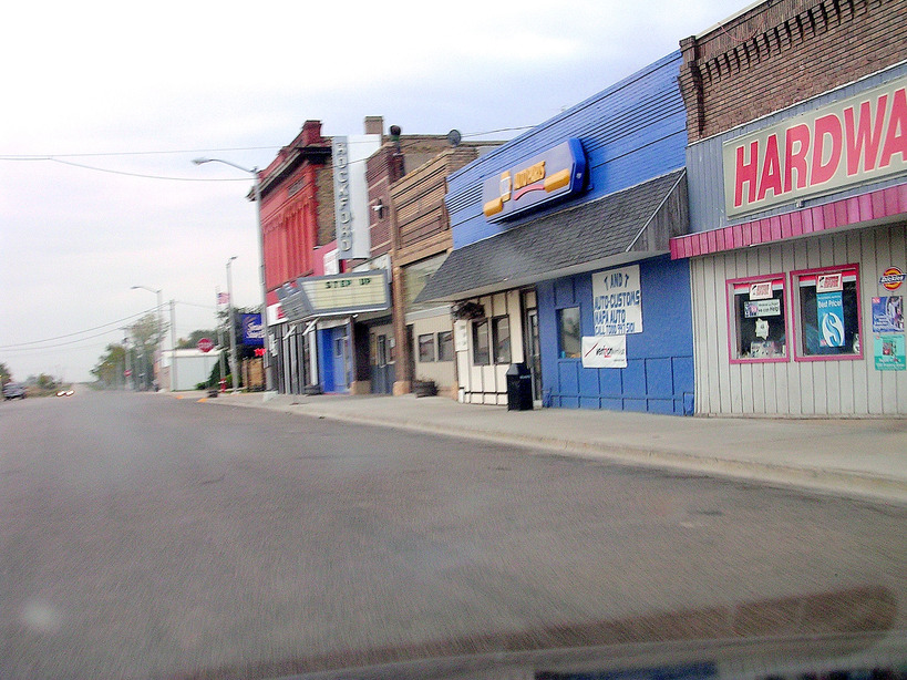 New Rockford, ND: Part of New Rockford business section looking south