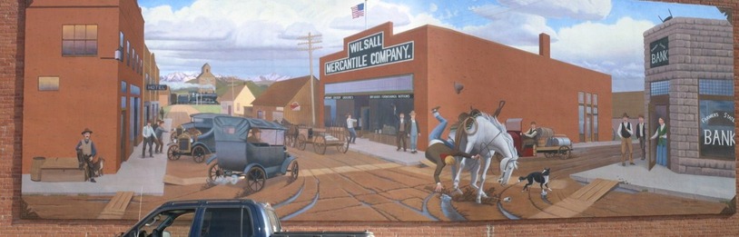 Wilsall, MT: Painting on side of building in Wisall, Mt.