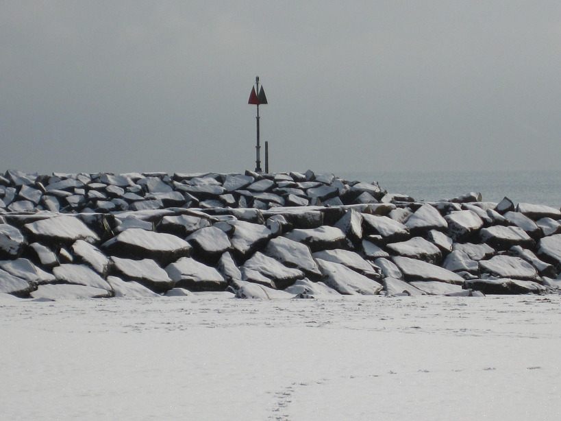 Marshfield, MA Jetty at Burks Beach Februray 3, 2010 photo, picture