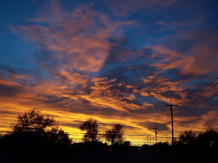 Lovington, NM: Sunset Looking West on Avenue K