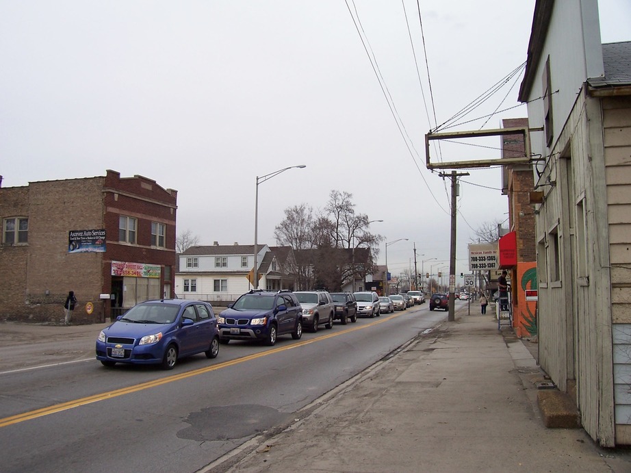 Harvey, IL: Rush hour traffic hits construction at about 15800 S Halsted St, March 2010