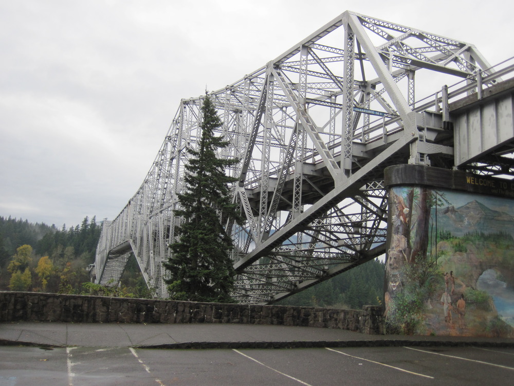 Cascade Locks, OR: The modern man-made Bridge of the Gods was completed in 1926