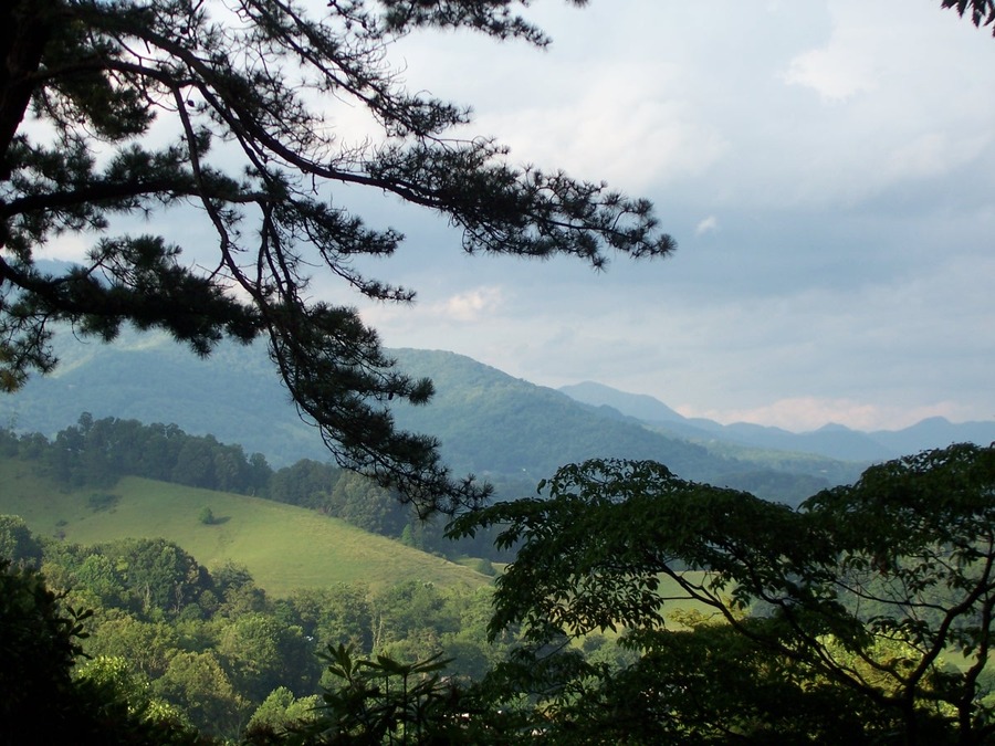 Waynesville, NC: Looking toward town from north of Lake Junaluska