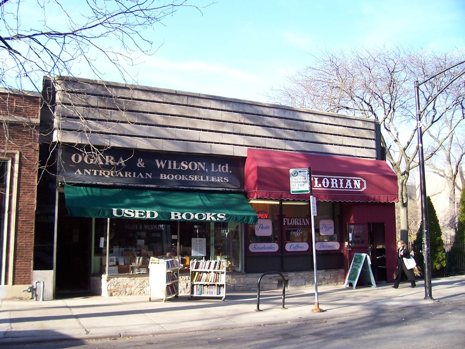 Chicago, IL: O'Gara & Wilson Ltd Antiquarian Booksellers and Caffe Florian share a building in the Hyde Park neighborhood.