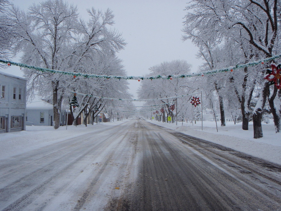Wellsville, UT: Main Street on a quiet winter day,