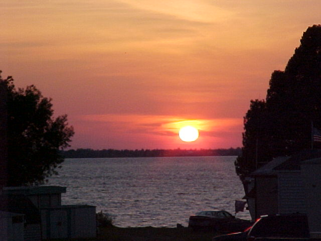 Cape Vincent, NY: Sunset from the park. Summer 2005
