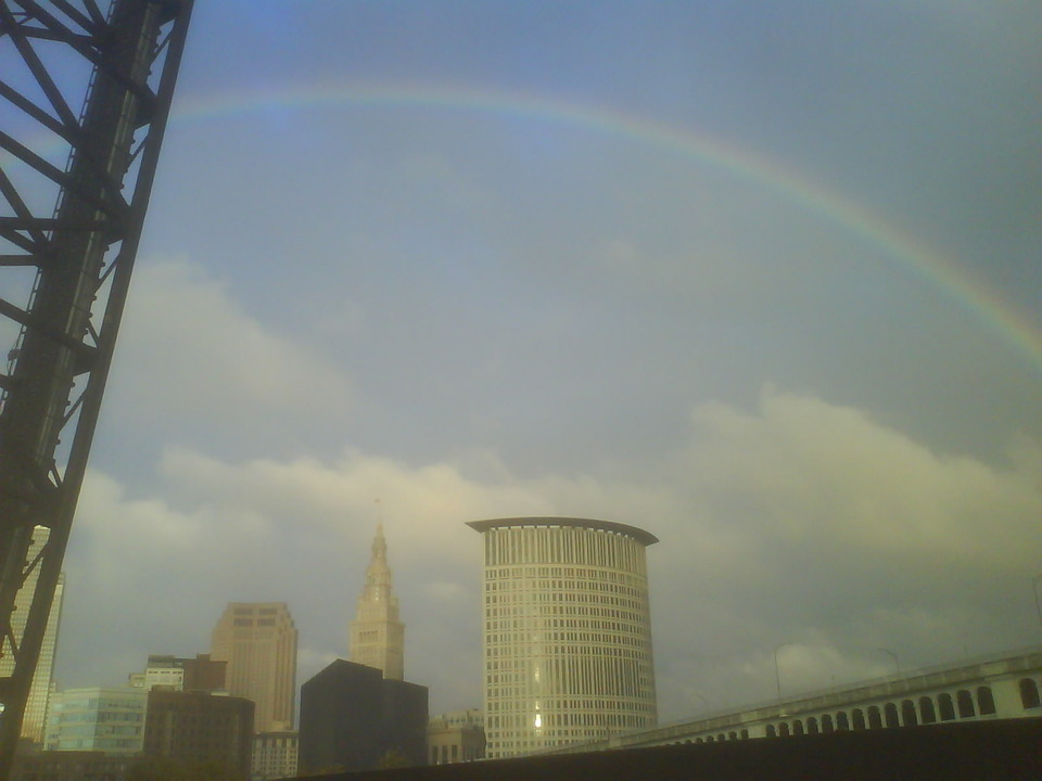 Cleveland, OH: rainbow wrapped city