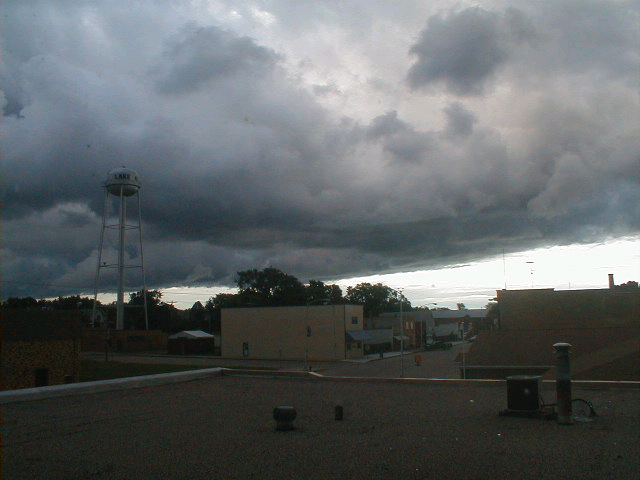Lake Andes, SD: Photo of Storm Clouds over Main Street Lake Andes Summer 2009