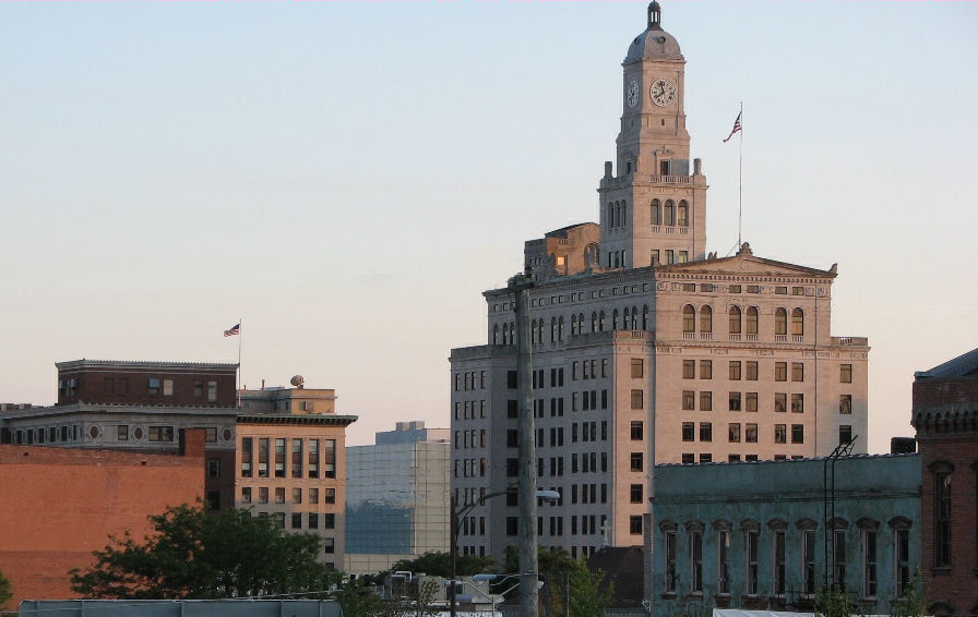 Davenport, IA: Downtown Davenport looking south - Wells Fargo Building