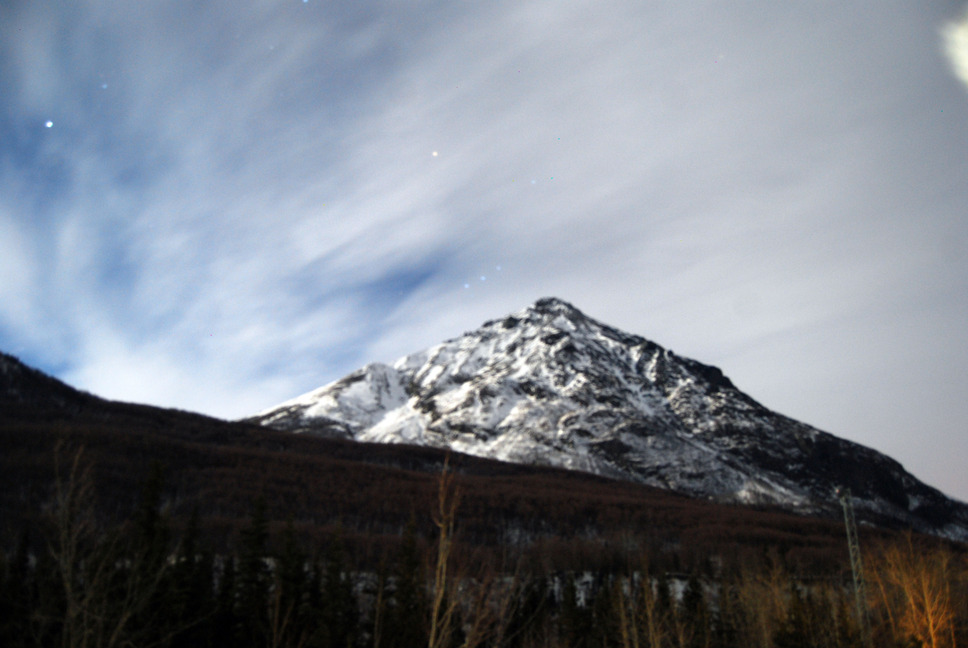 Chickaloon, AK: King Mountain at night - Chickaloon is located between King & Castle Mountain