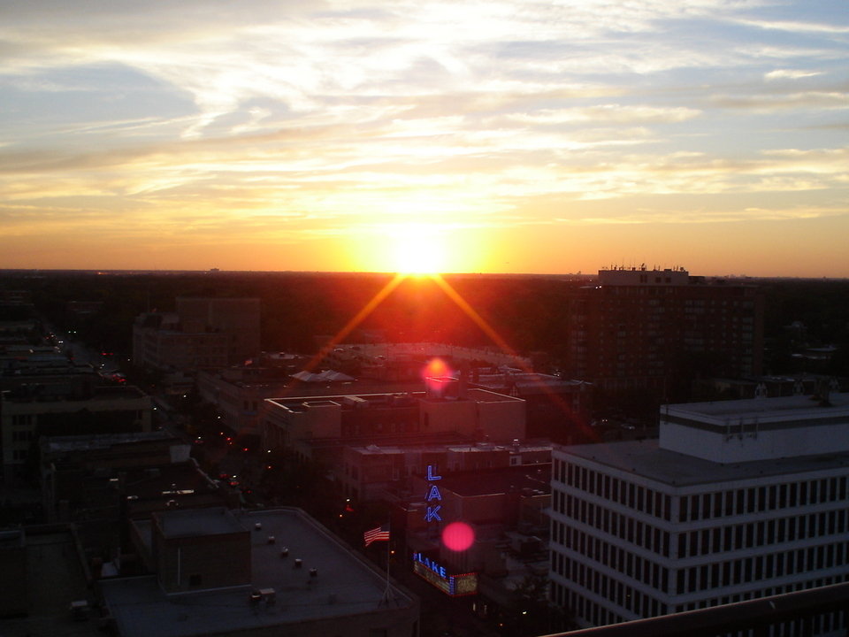 Oak Park, IL: Sunset over Oak Park Downtown