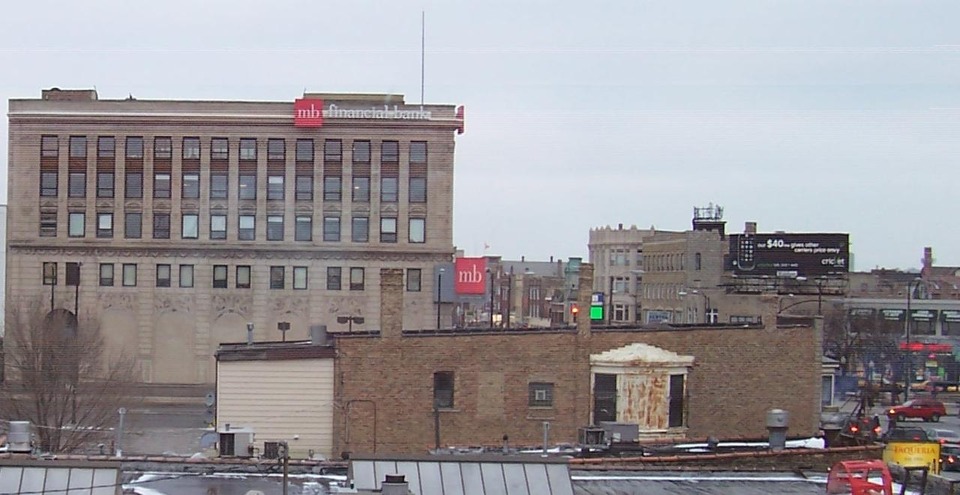 Chicago, IL: Looking north at the corner of Division, Ashland and Milwaukee. Jan 2010.