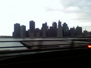 New York, NY: view of Manhattan on the D train