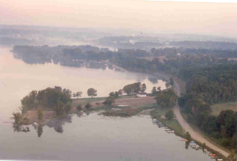 Hillsdale, MI: Hillsdale Sandy Beach and Point from a Hot Air Balloon