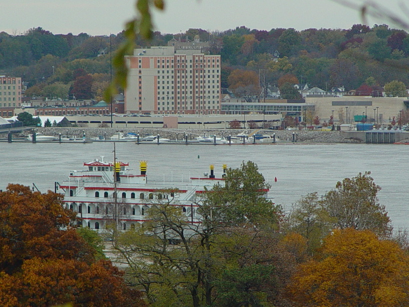 Moline, IL: the mississippi river in the fall.