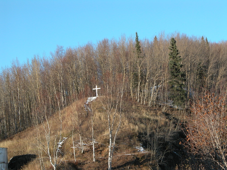 Holy Cross, AK: The Cross overlooking Holy Cross