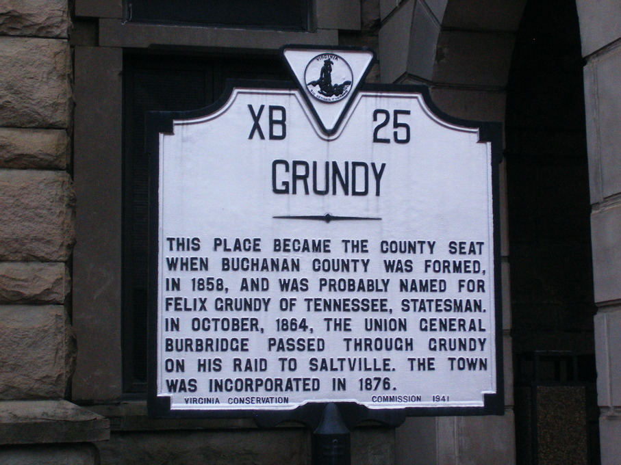 Grundy, VA: Historical Marker outside of the Grundy Courthouse