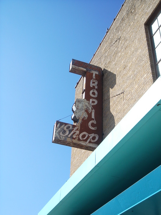 Austin, TX: Vintage sign in downtown Austin on Congress Avenue