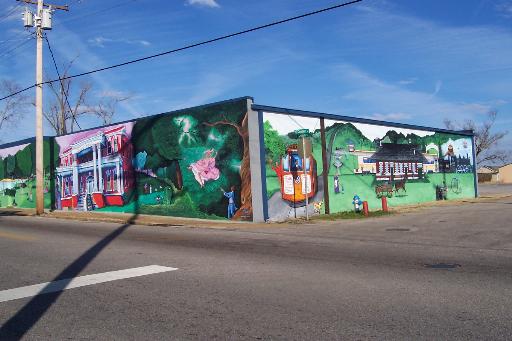 Jackson, TN: murals across from the Neely House & N.C.&St.L. Depot & Railroad Museum