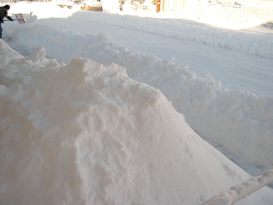 Flagstaff, AZ: 1st Flag snow of last winter was 12-7+12-8,2009 our front sidewalk after shoveling