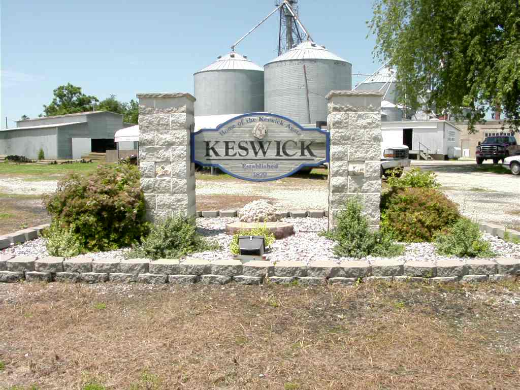 Keswick, IA: entrance to Keswick greeting