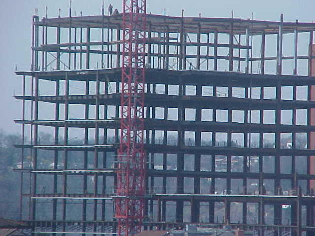 Pittsburgh, PA: This is a picture of new steel being erected for the new Childrens Hospital in Lawrencevlle taken from my 3rd floor window f.jpg