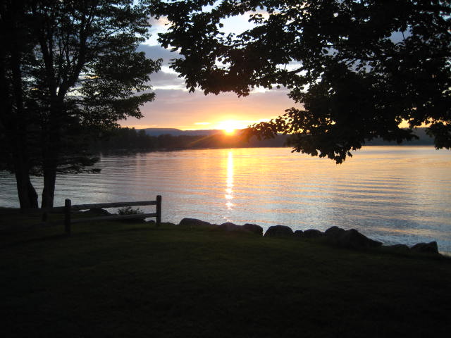 Belgrade, ME: Sunset from my deck on Great Pond