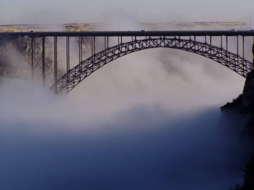 Twin Falls, ID: Foggy Day Perrine Bridge, Twin Falls