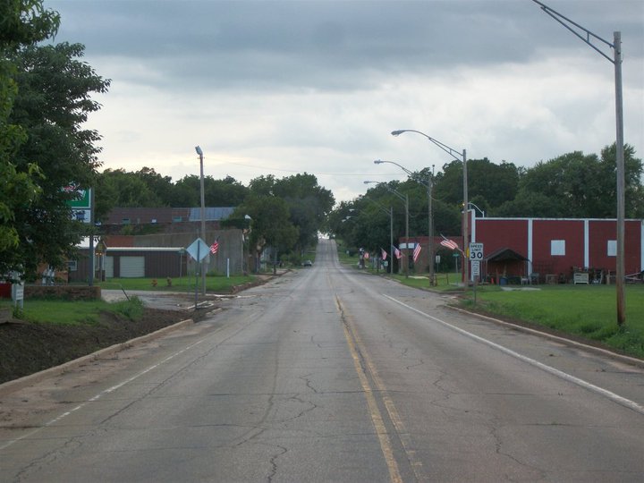 Coyle, OK A view of main street looking west. photo, picture, image