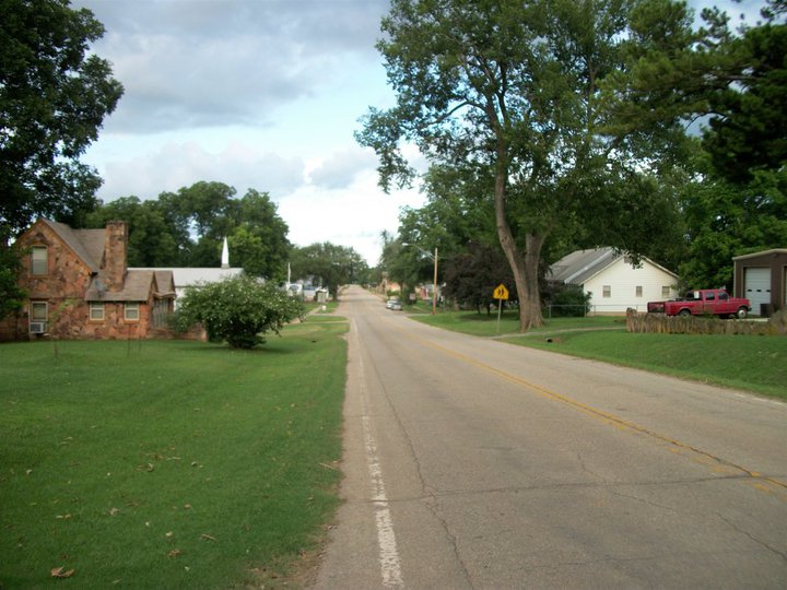 Coyle, OK A view of main street looking east. photo, picture, image