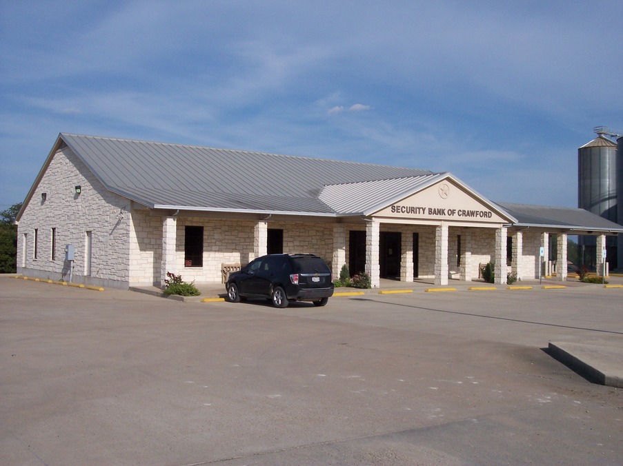 Crawford, TX Local bank along Main Street photo, picture, image