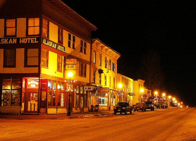 Cordova, AK: First Street on a winter night