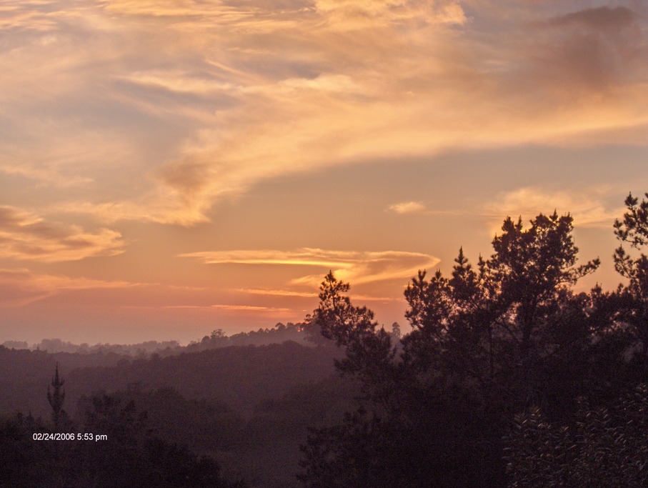 Prunedale, CA: Sunset over the Monterey Bay from the hills of Prunedale in February