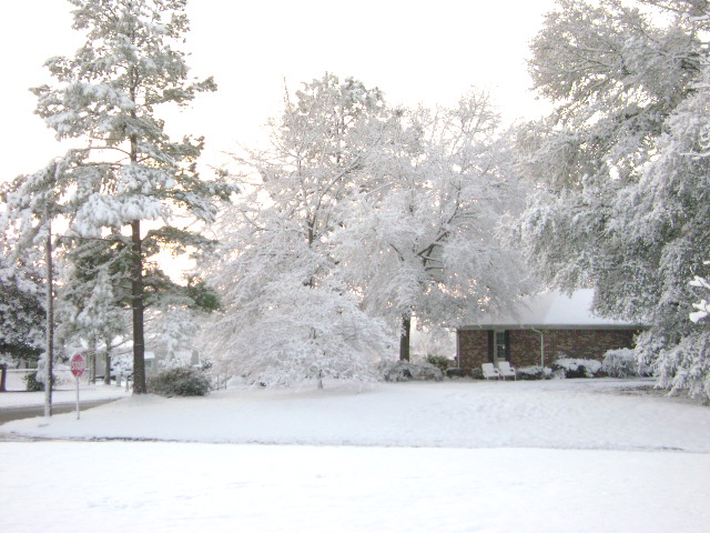 Barnwell, SC: the first snow i witnessed in barnwell
