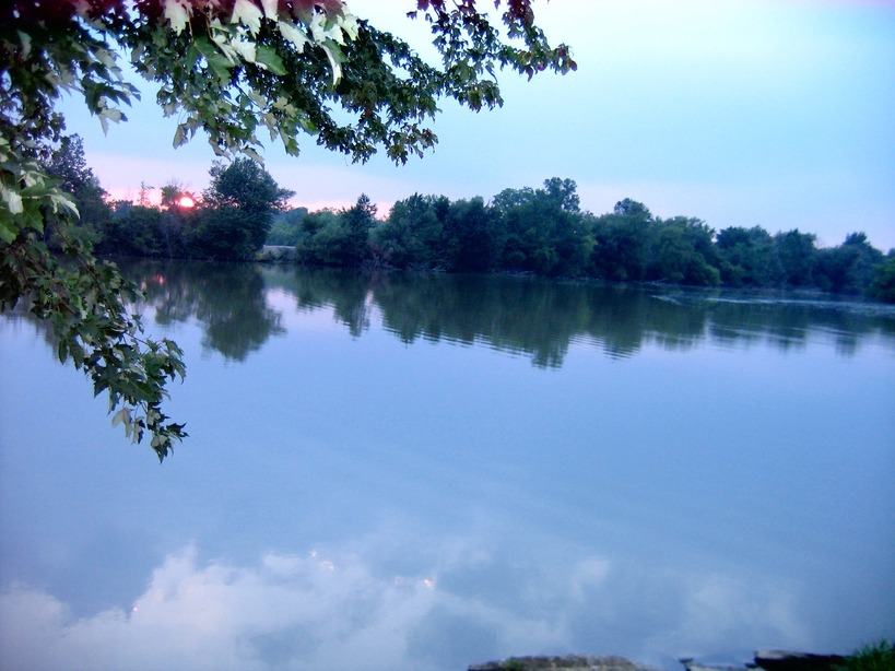 Milan, MI: Lake Ford from Wabash Street in an evening summer