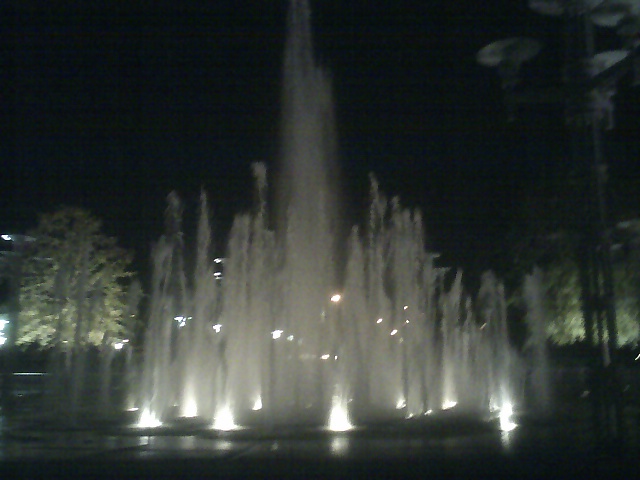 Knoxville, TN: Fountain in World's Fair Park at night