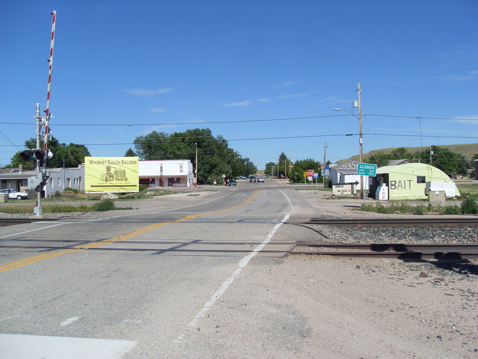 Glendo, WY: A-Street in Glendo, Wyoming