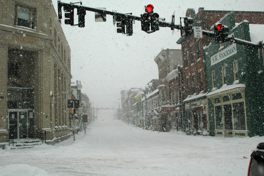 Leesburg, VA South King Street in the snow in Leesburg VA photo