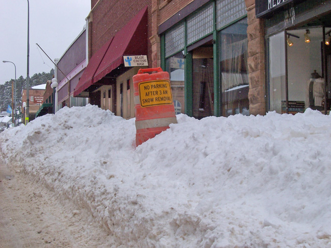 Lead, SD: Lead Main street in winter 2009 - No Parking ?? Really??
