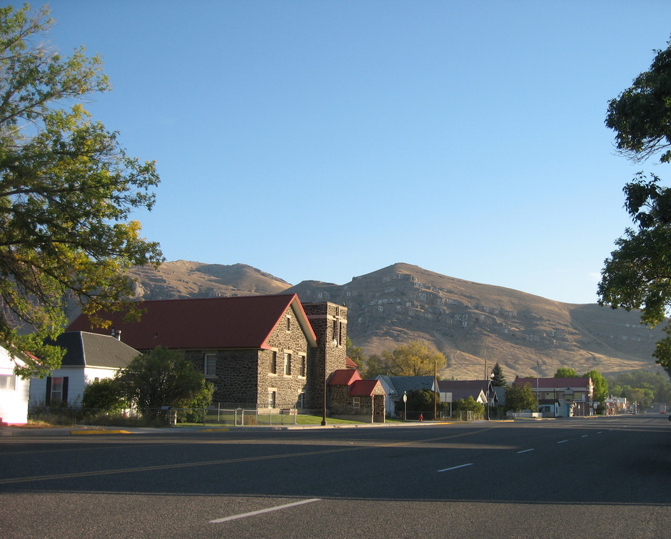 Arco, ID: Arco and Numbers Hill in the morning