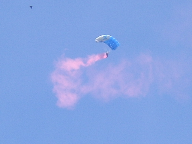 Air Force Academy, CO: As always one of the most exciting parts of the game is the fly over and the parachutists
