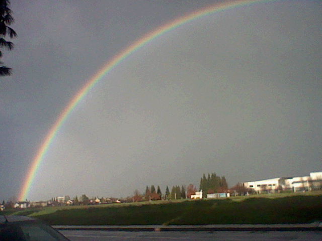 Rancho Cordova, CA: This is another picture on the same day as the first two that I sent . So on this daythere was three rainbows all next to each other.