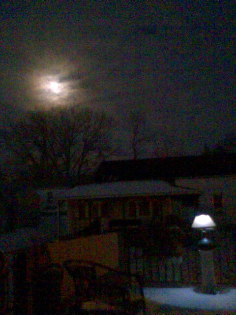 Bethel, OH: Moonrise in Bethel from our back deck on S. Main St